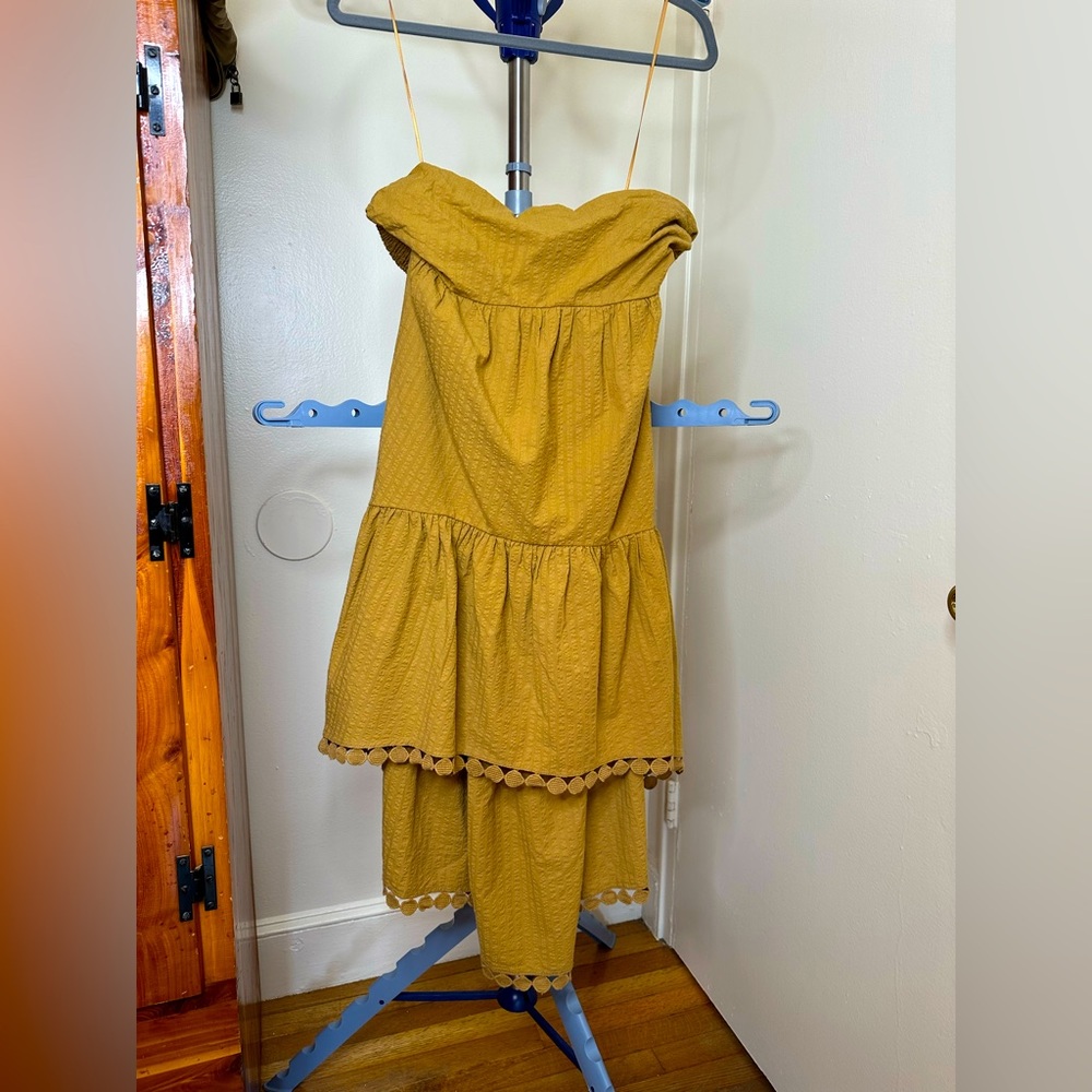 Anthropologie Gold brown dress
